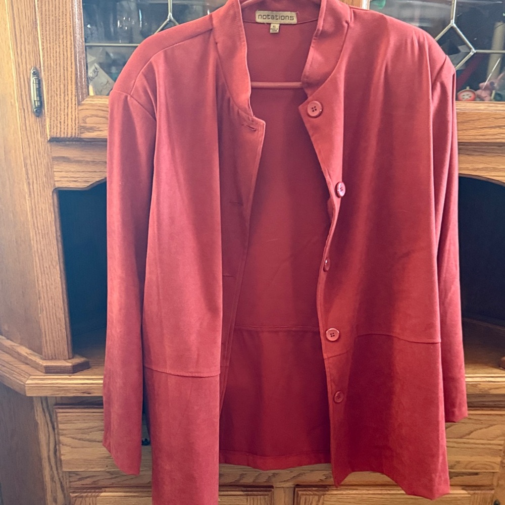 Notations Women's Bold Rust Blazer like new button front Like New - Picture 1 of 4